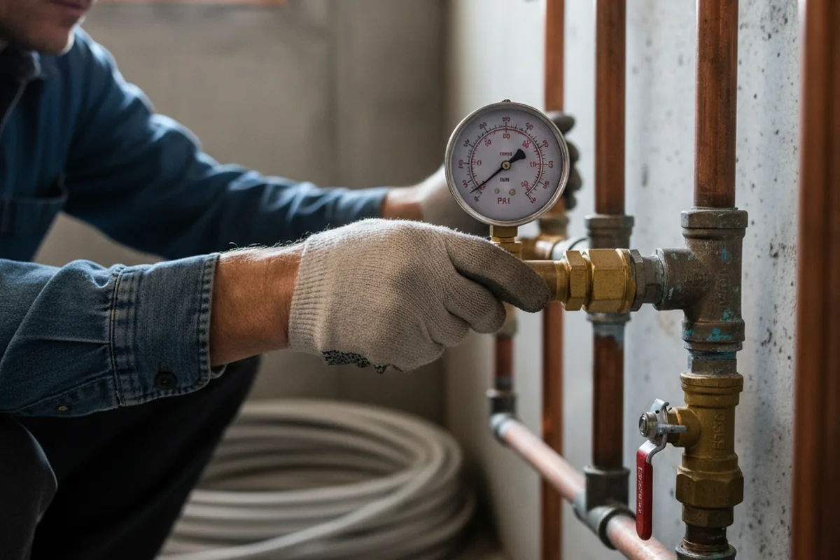 Pressure testing a repaired line during Water Line Repair in Savannah